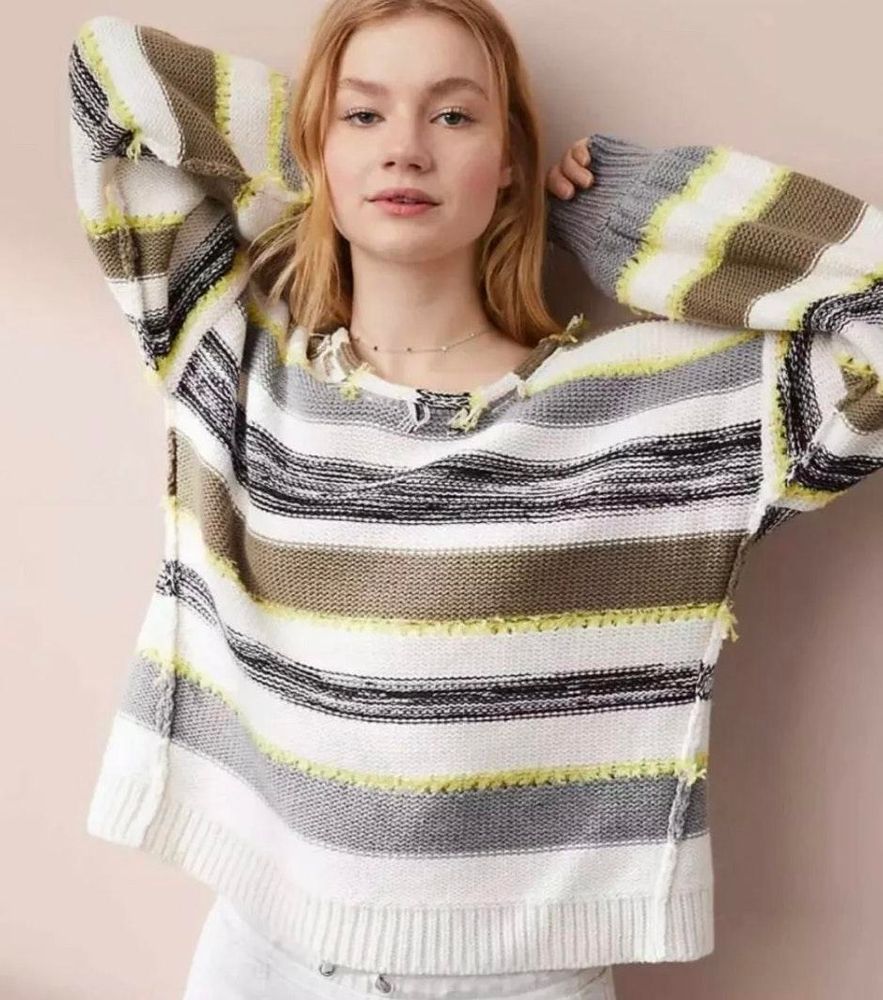 grey fringe sweater
