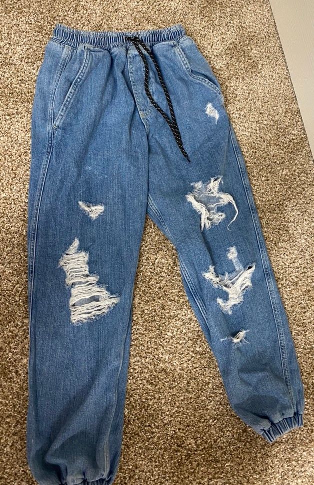 free people denim joggers