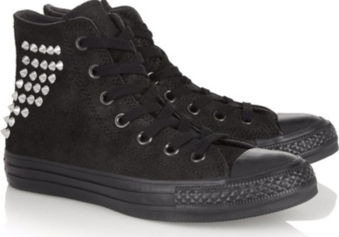 black studded converse high tops