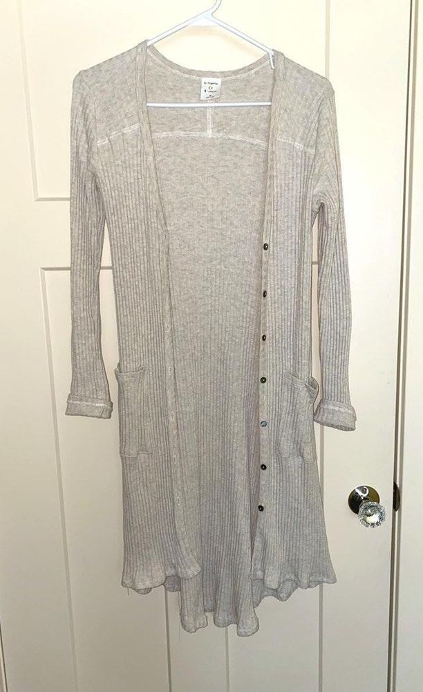 long cream cardigan
