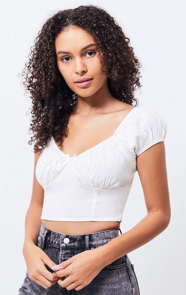 lottie moss tie front bustier top