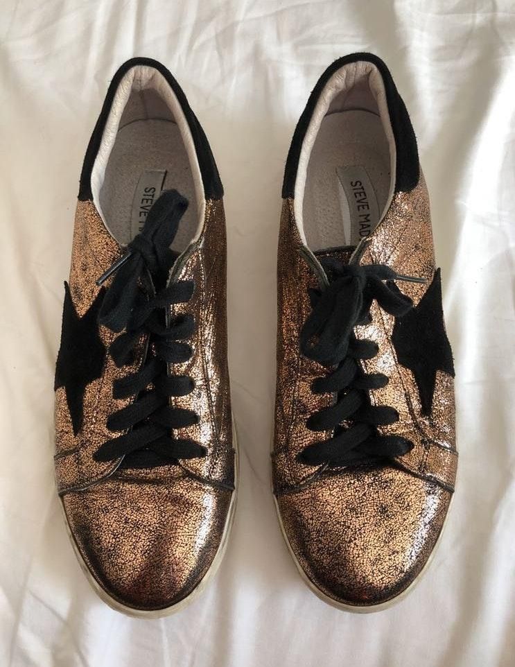 steve madden gold star sneakers