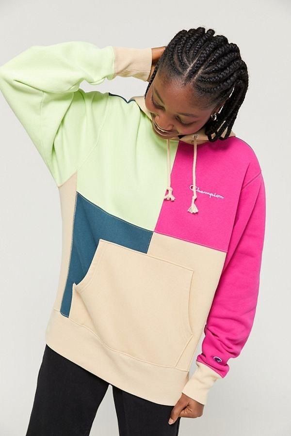 Champion colorblock hoodie pink hotsell
