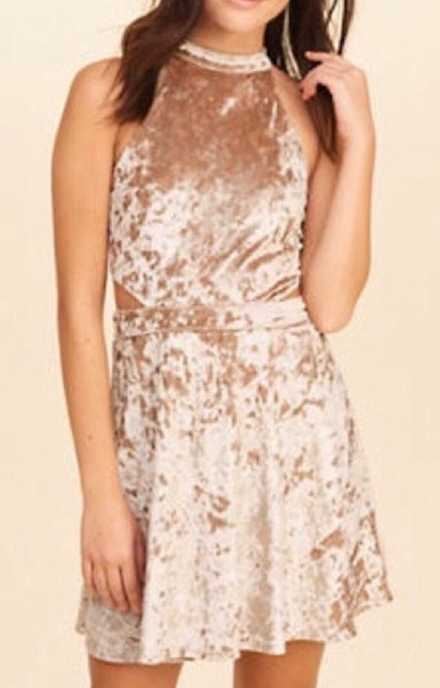 hollister high neck lace dress