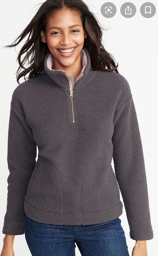 sherpa quarter zip old navy