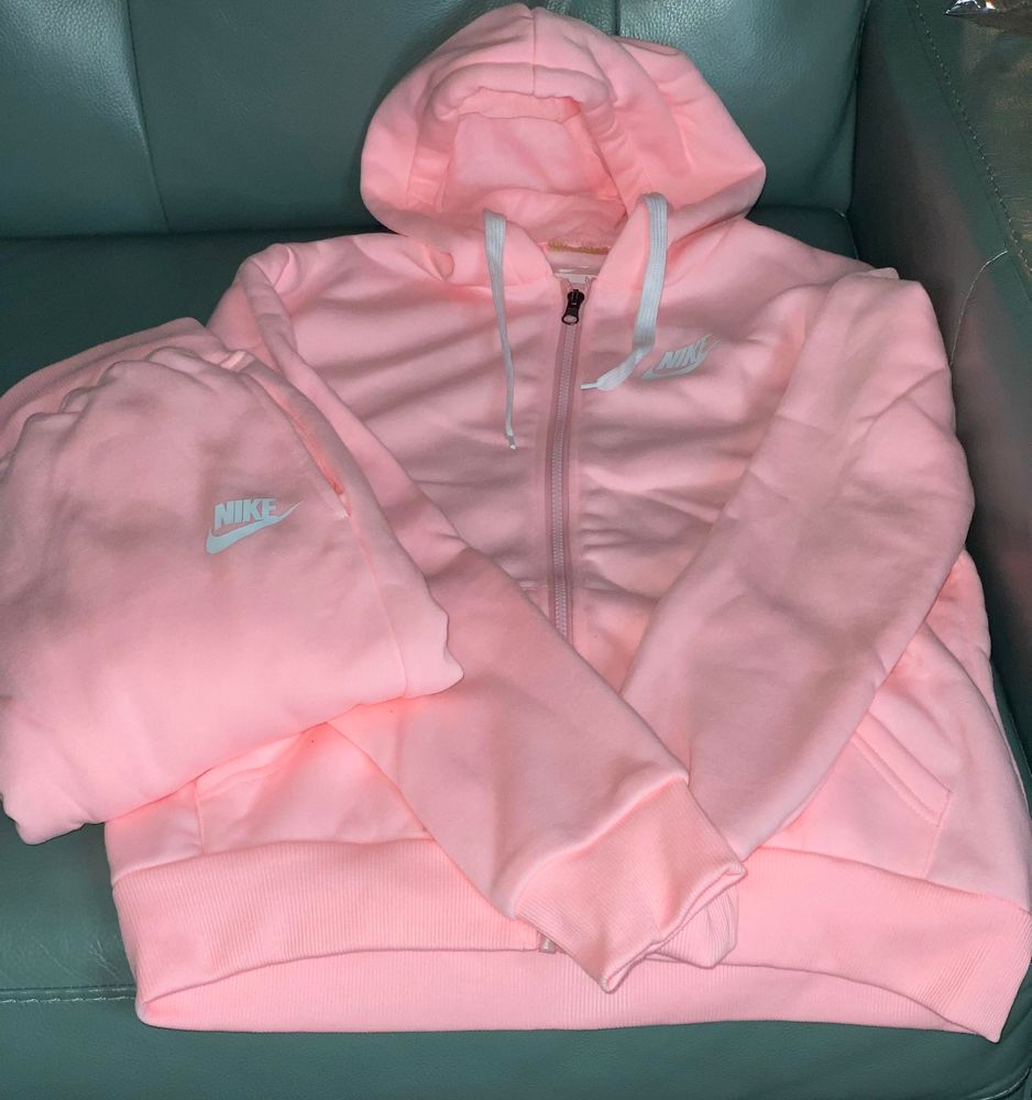 peach nike jogging suit