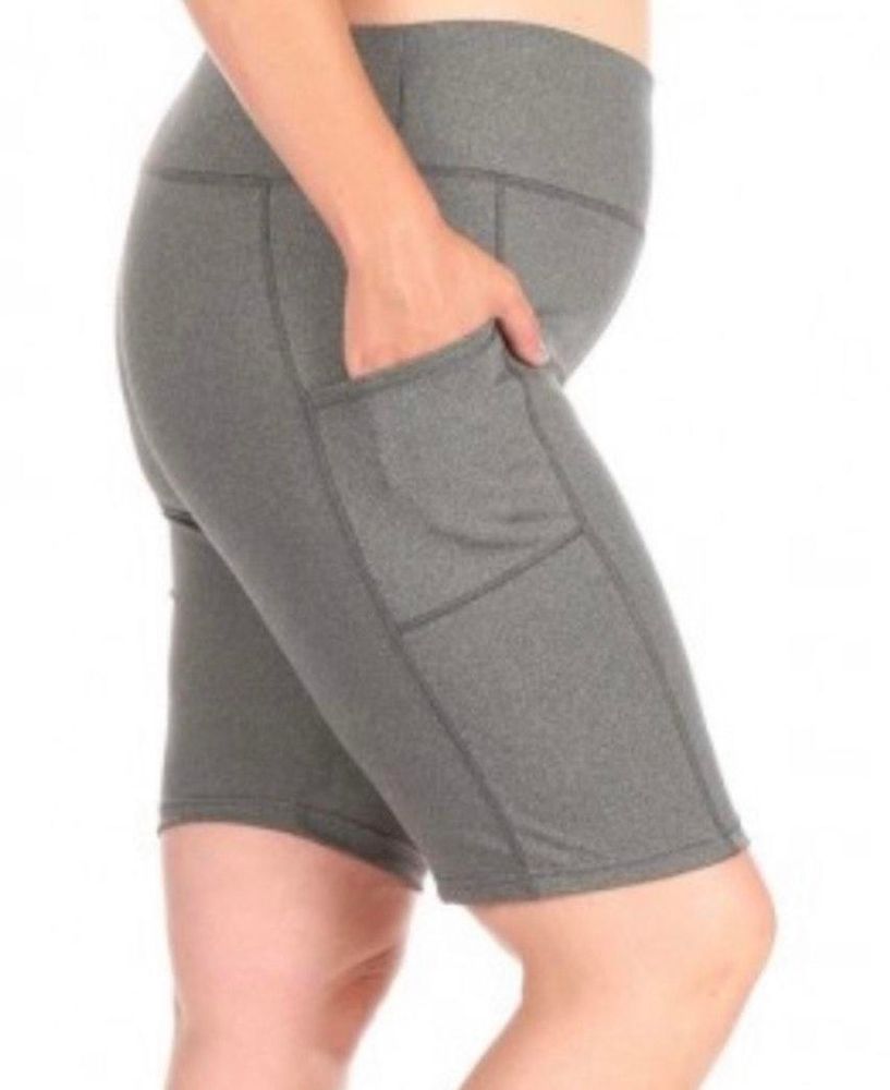 plus size biker shorts with pockets