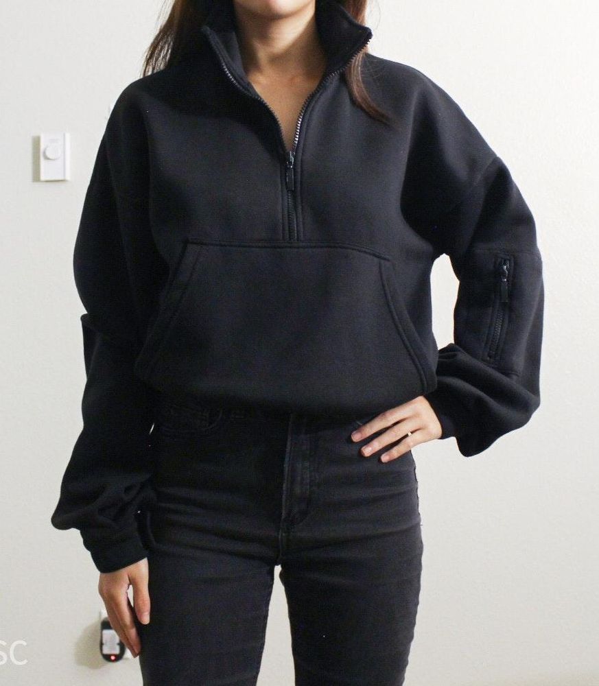 oversized zip front sweater