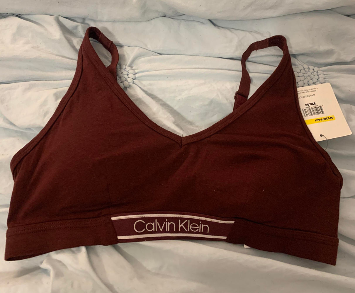 red calvin klein sports bra