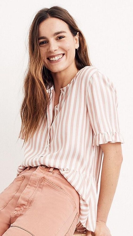 studio ruffle hem top madewell