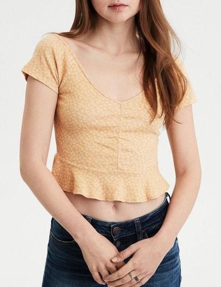 american eagle yellow crop top