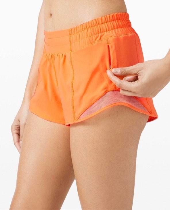 orange lulu lemon shorts