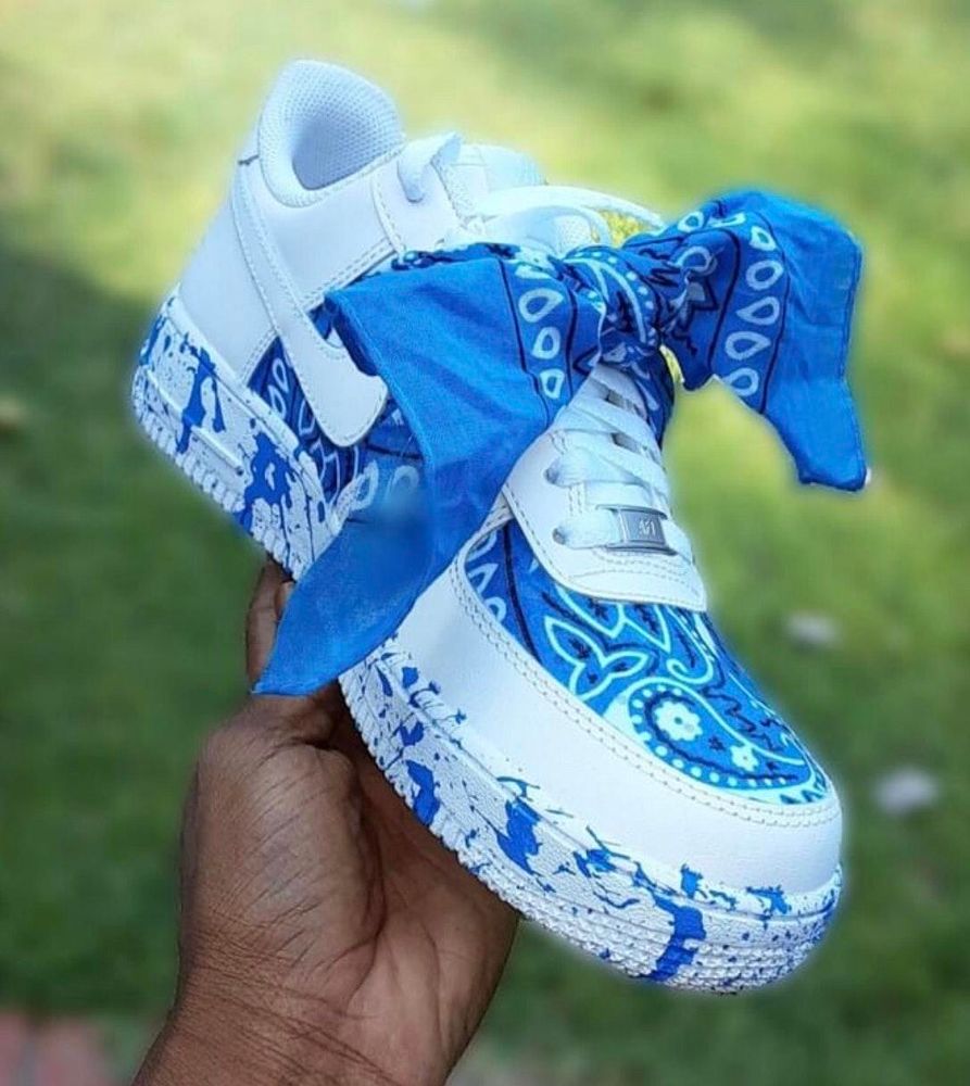 nike air force 1 blue bandana