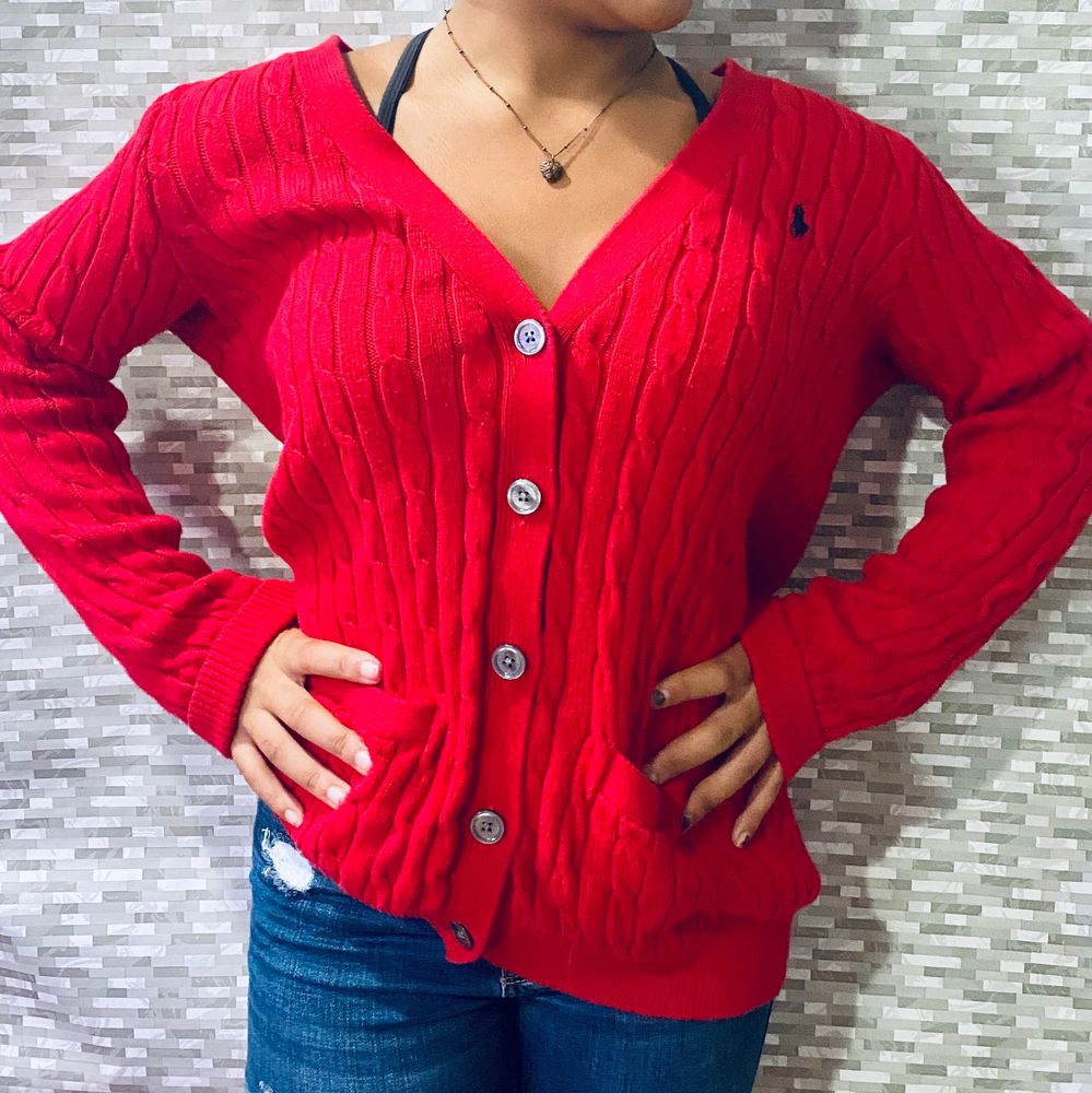 button up polo sweater