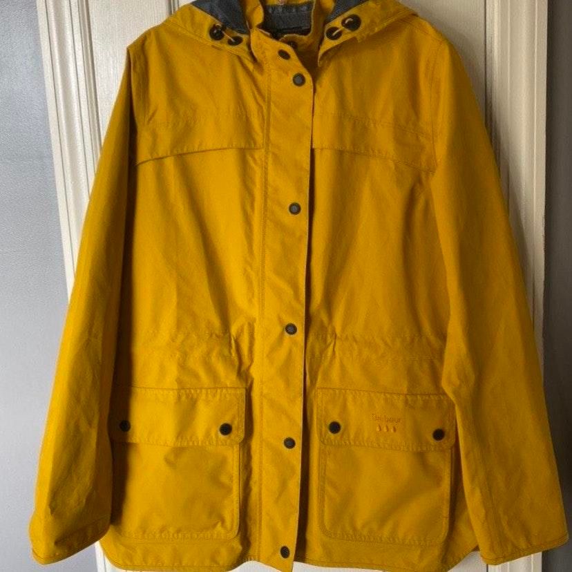 yellow barbour coat