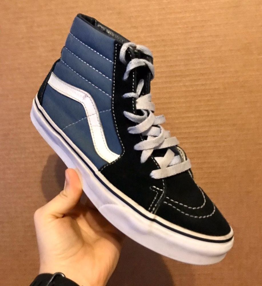 blue and black vans high top