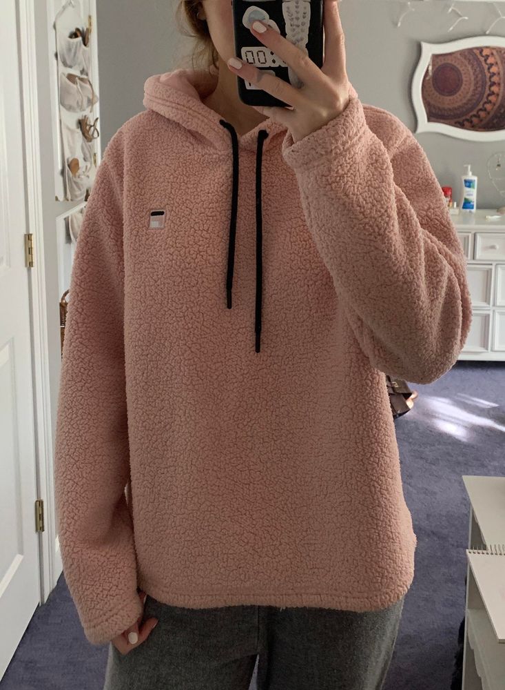 fuzzy fila hoodie