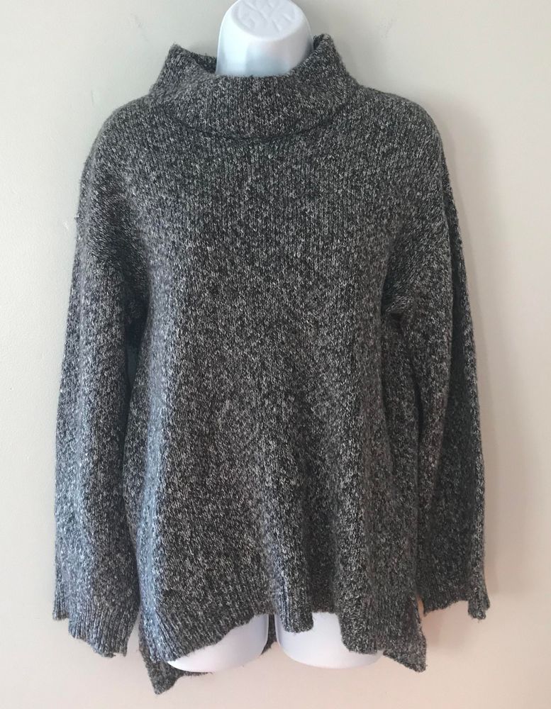 cable and gauge cowl neck sweater