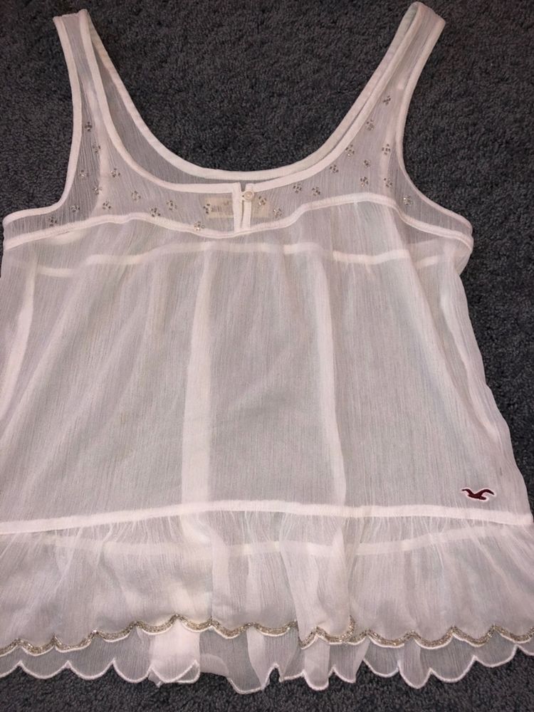 sheer white tank top