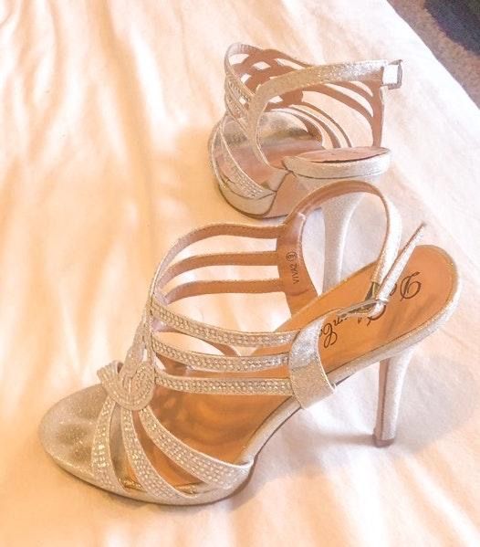 cute silver prom shoes