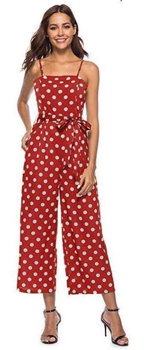 Red White Polka Dot Romper Curtsy