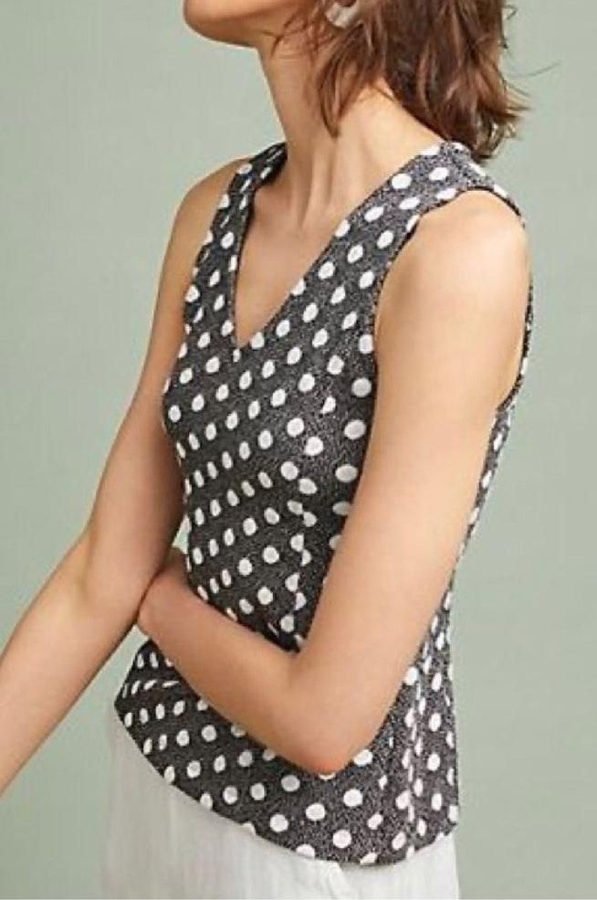 anthropologie polka dot top