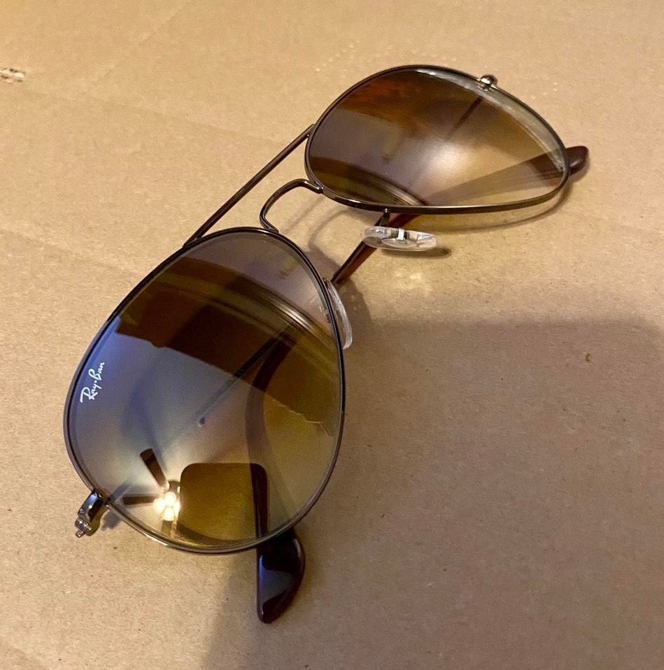 ray ban aviator brown lens