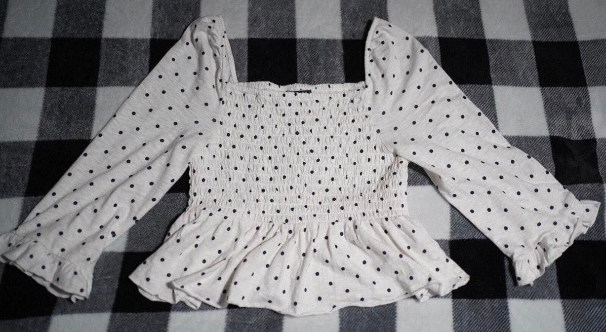 american eagle polka dot top