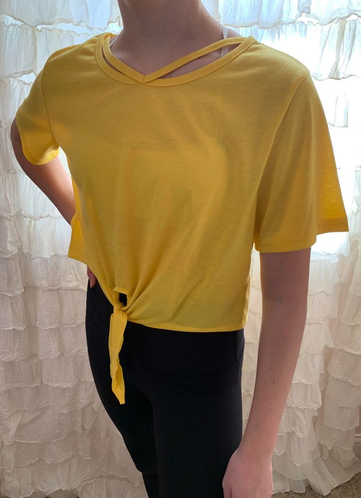 topshop yellow crop top