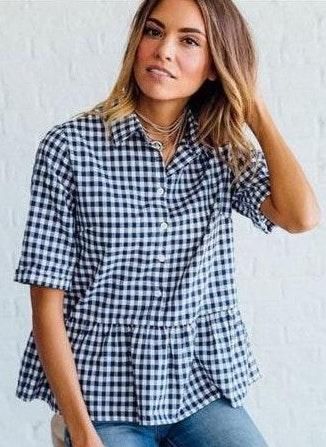gingham peplum top