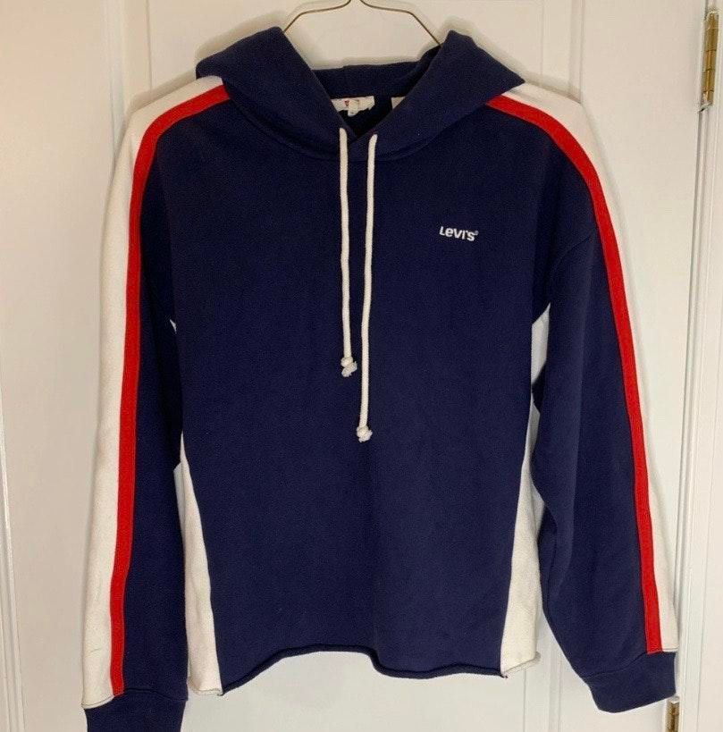 levi's red white blue hoodie