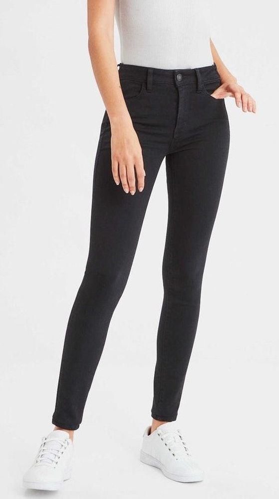 american eagle black high waisted jeans