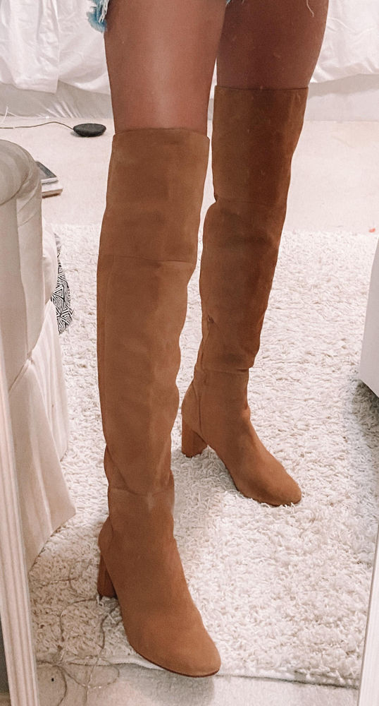 thigh high beige boots