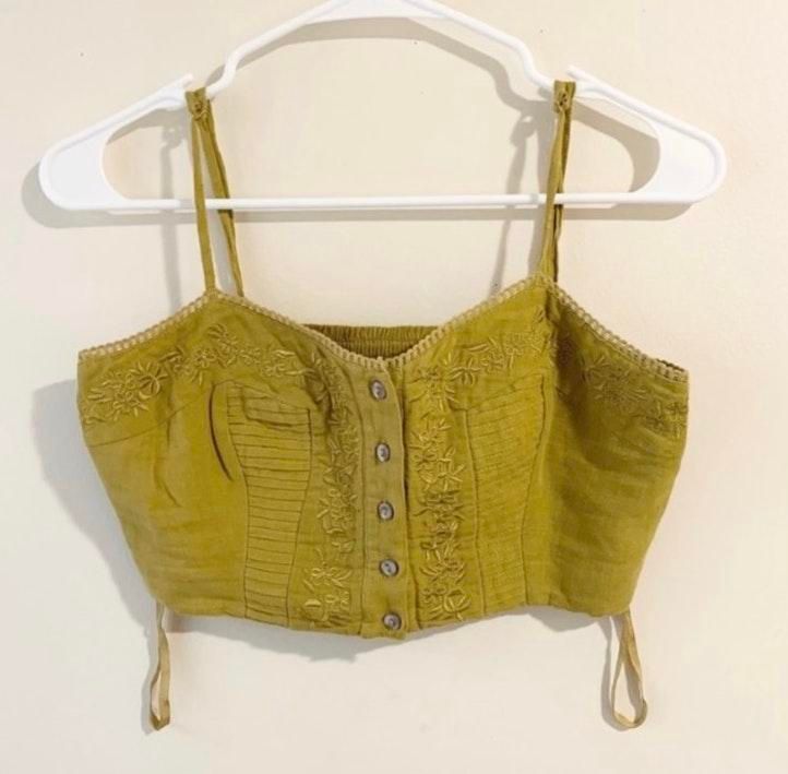 yellow mustard crop top