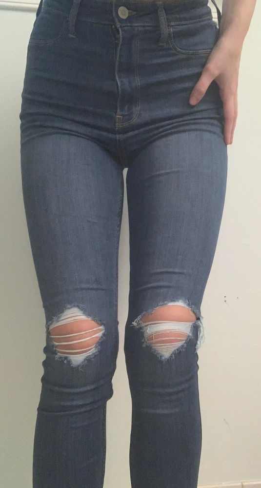 high waisted ripped jeans hollister