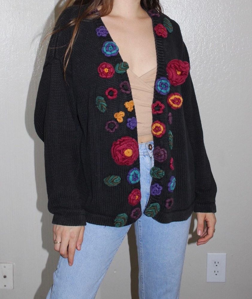vintage chunky knit cardigan