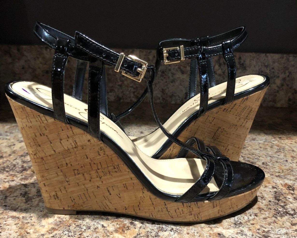 jessica simpson black wedges