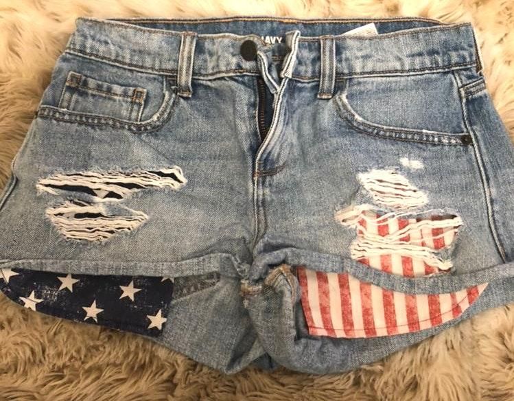 american flag pocket jeans