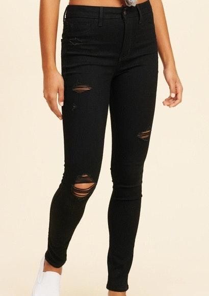 black ripped jeans from hollister