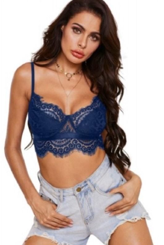 blue lace bralette top