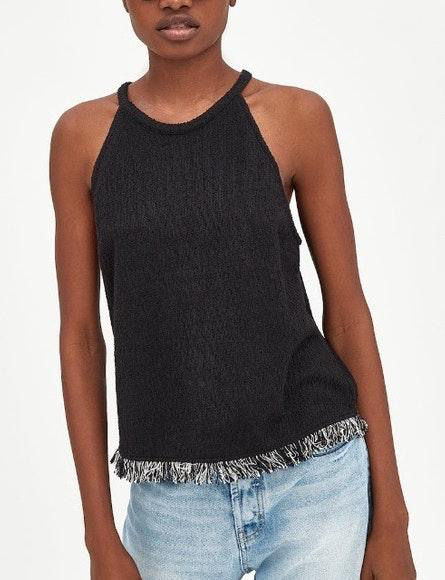 zara black halter top