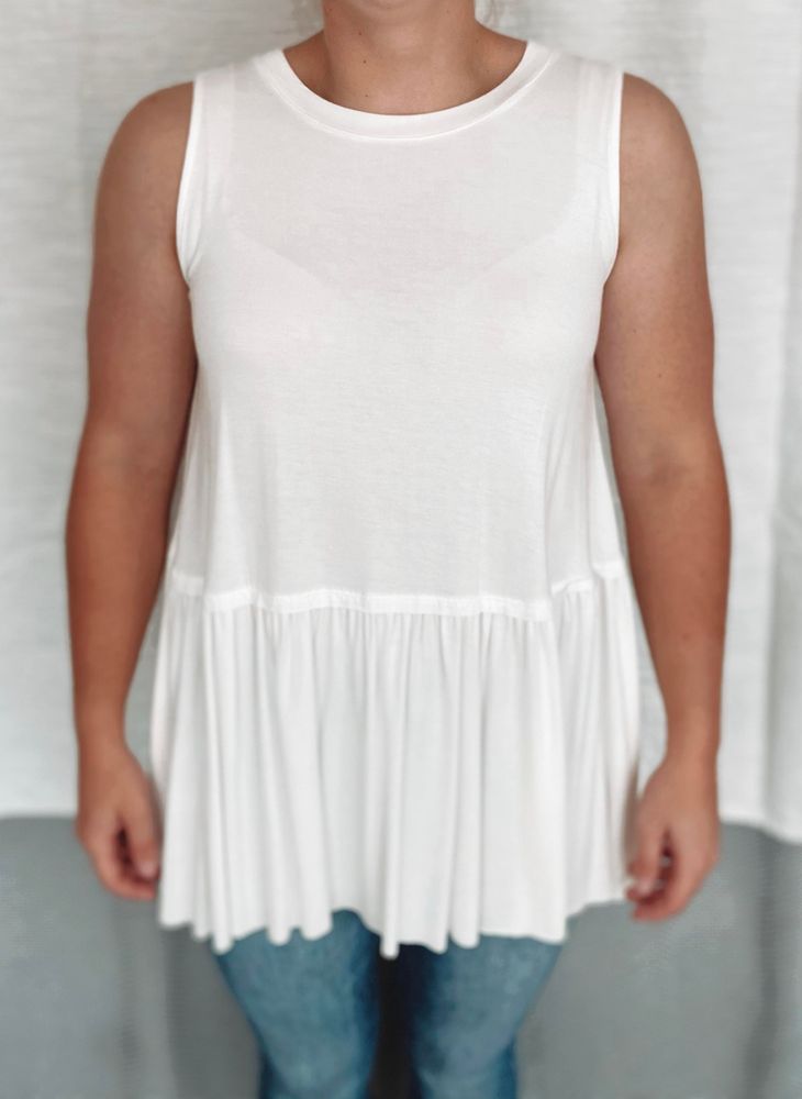 white peplum tank top