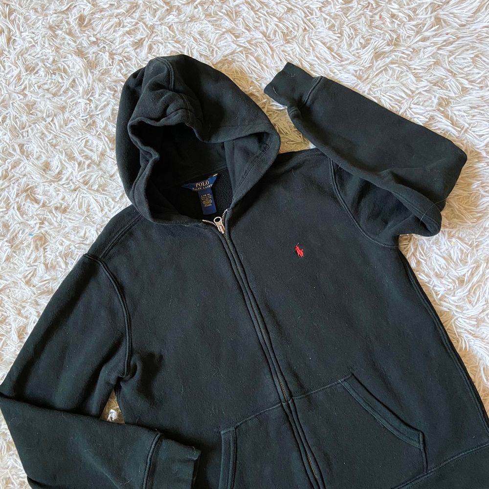 black polo zip up hoodie