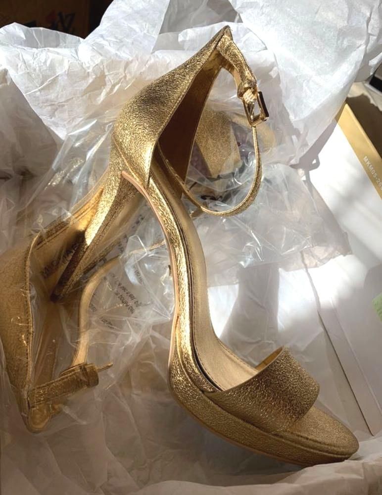 michael kors gold heels