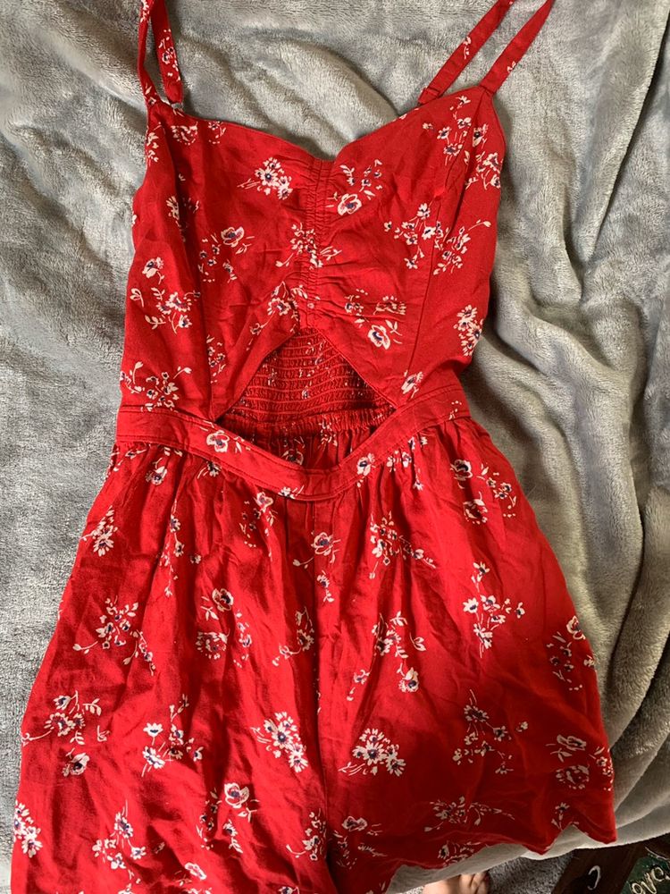 hollister red romper