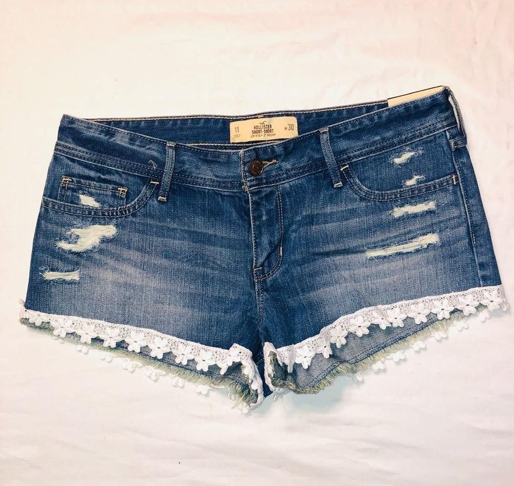 hollister low rise denim shorts