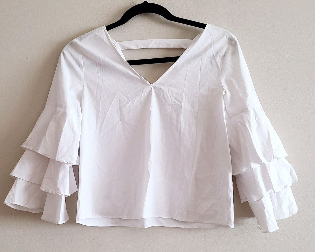 zara white ruffle top