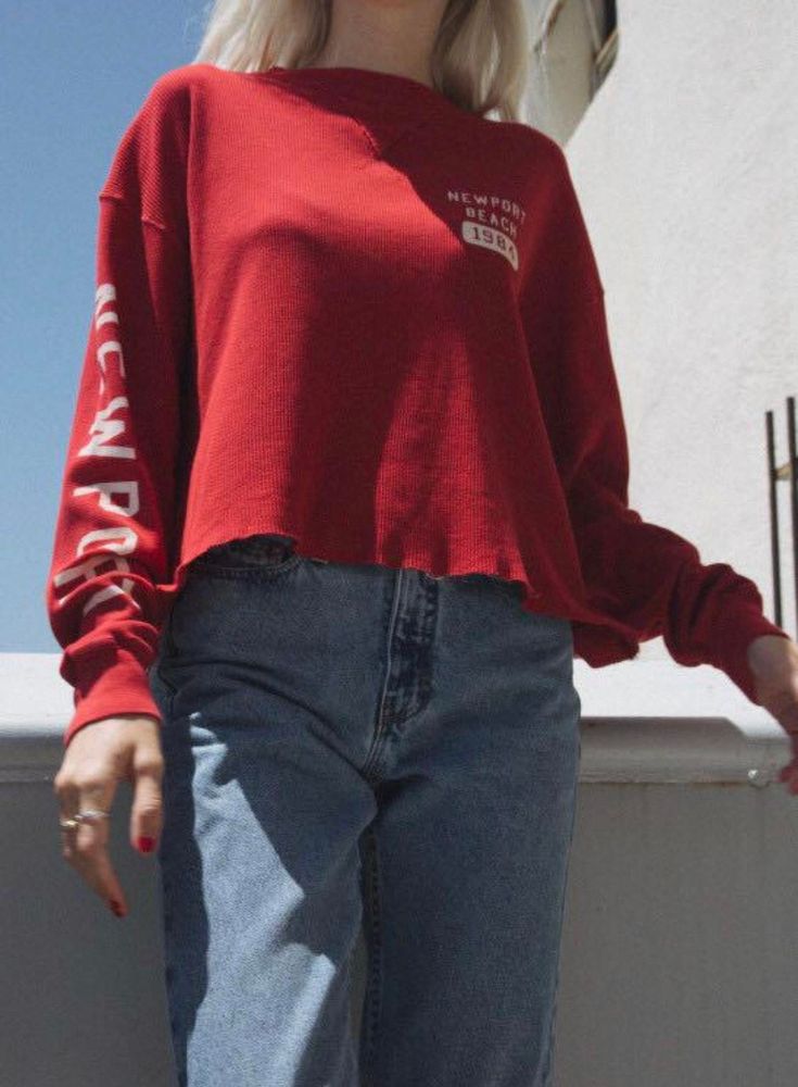 brandy melville red long sleeve