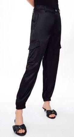 satin cargo pants zara