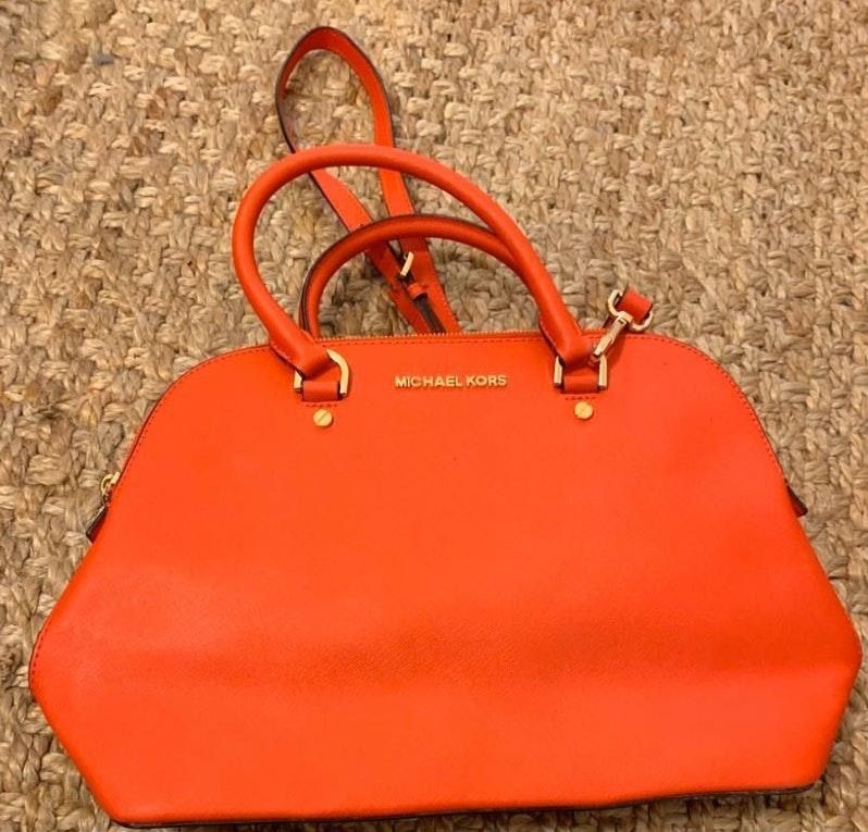 orange michael kors handbag